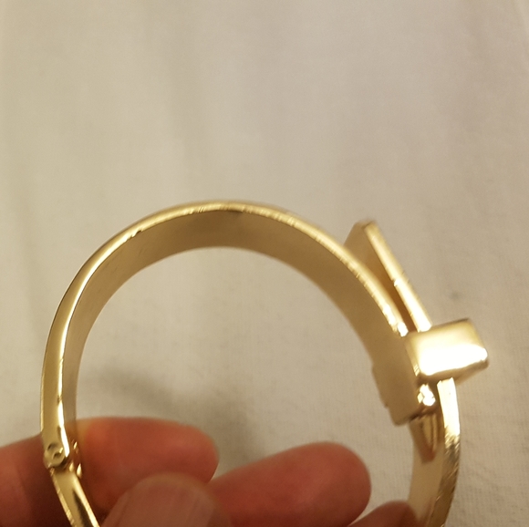 BCBG Gold Cuffs / Bracelets (Matching Pair) - Adjustable with Hinges - Picture 11 of 13